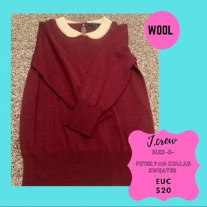 J. Crew Peter Pan collar sweater. Merino wool.